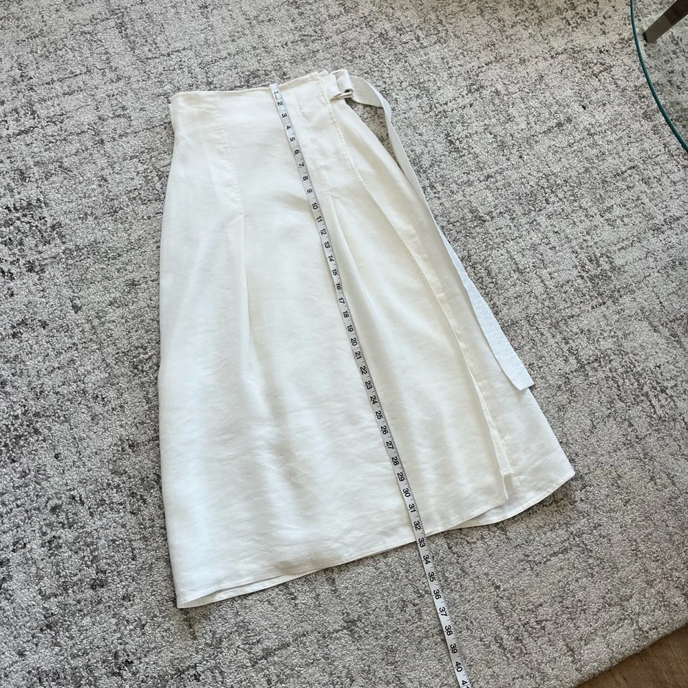 Aritzia Wilfred White Linen New Midi Silana Summer Casual Skirt Sz XS, S - Picture 9 of 11